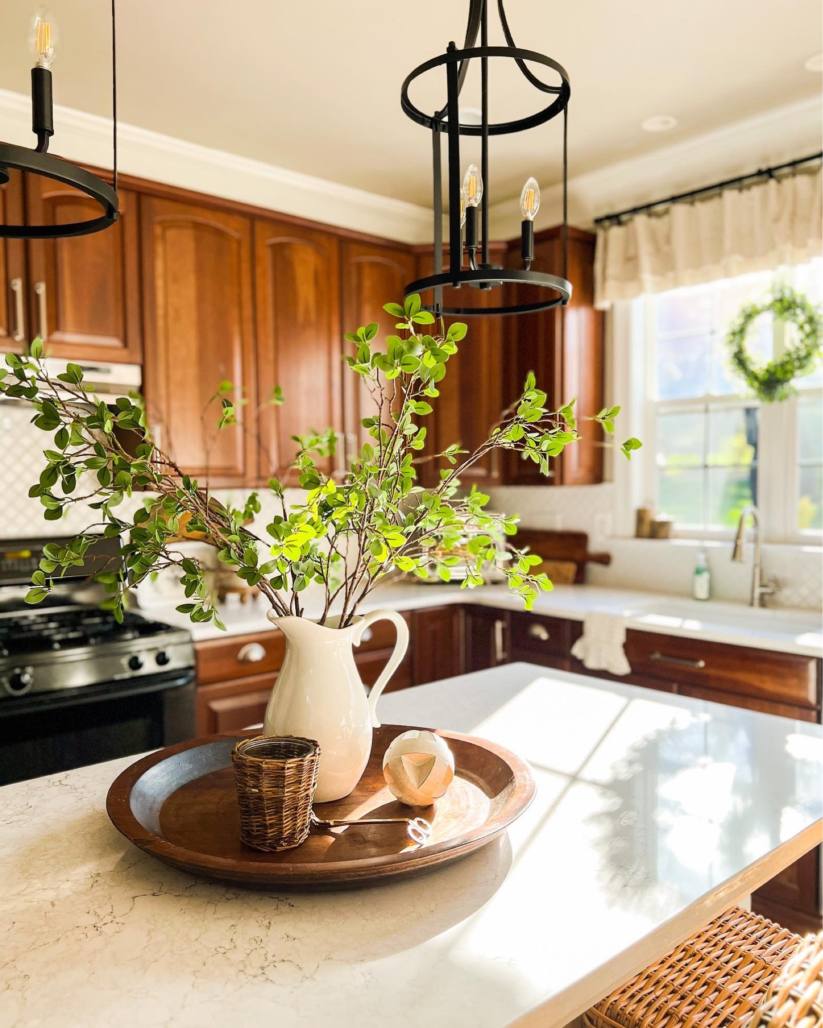 Simple spring style on a kitchen island. #woodcabinets #amazon #wayfair

#LTKunder100 #LTKSeasonal #LTKhome