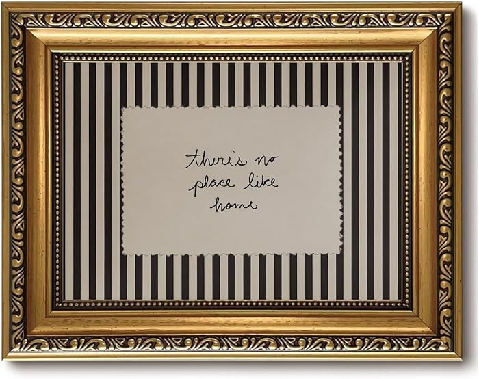 Vintage Gold Framed Quote Wall Art There\u2019S No Place Like Home Pictures | Amazon (US)
