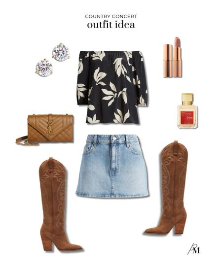 Country concert outfit idea. My favorite cowboy boots and denim skirt are perfect for a summer concert look. 

#LTKBeauty #LTKSeasonal #LTKStyleTip