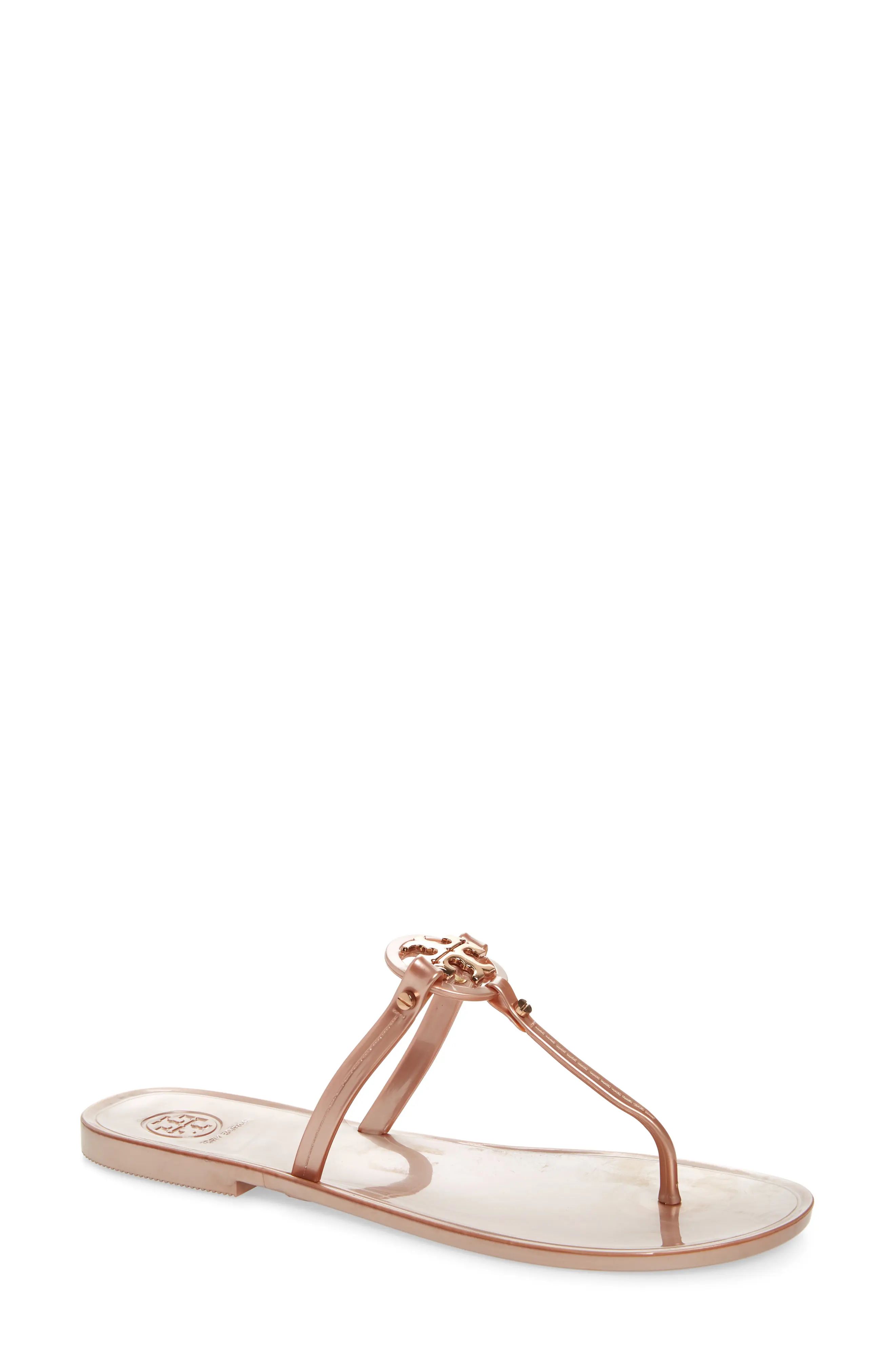 Women's Tory Burch 'Mini Miller' Flat Sandal, Size 5 M - Pink | Nordstrom