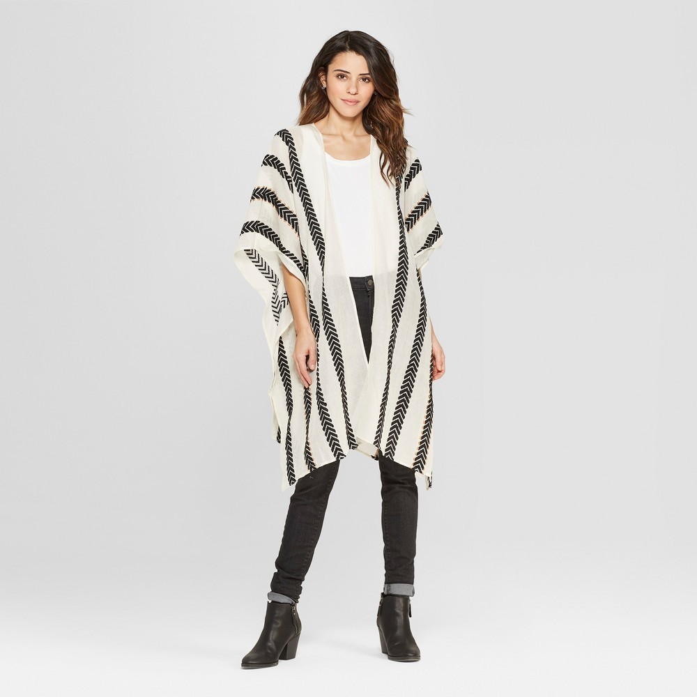 Women's Textured Striped Kimono - Universal Thread Sour Cream | Target