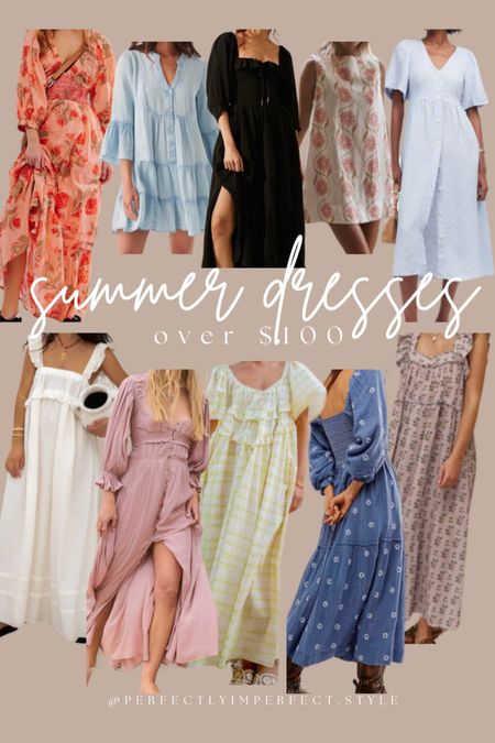 Summer dresses over $100 
I wear an xs in the dahlia maxi dress, oasis midi dress, and golden hour maxi dress! I wear an 8 AUS in the prairie midi - runs oversized could size down 

#LTKSeasonal
