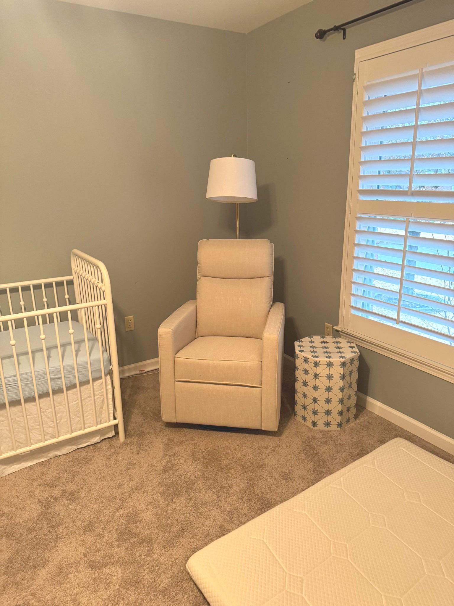 Ok this nursery is coming along SO slowly. I am getting rid of this glider because it is just not what I wanted, BUT I got the CUTEST side table at Target and had to share. 

#LTKBaby #LTKHome