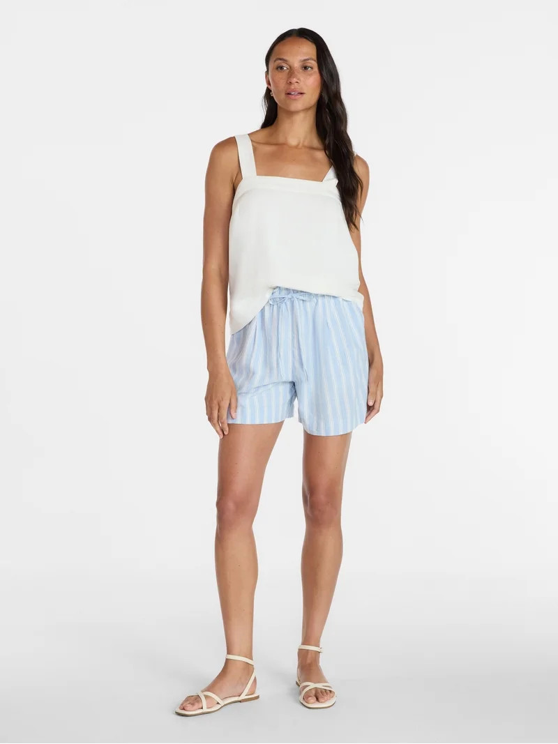 Time and Tru Women's Linen Blend Shorts, Sizes XS-XXXL | Walmart (US)