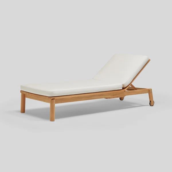 Haven 28'' Outdoor Wood Chaise Lounge with Table | Wayfair North America