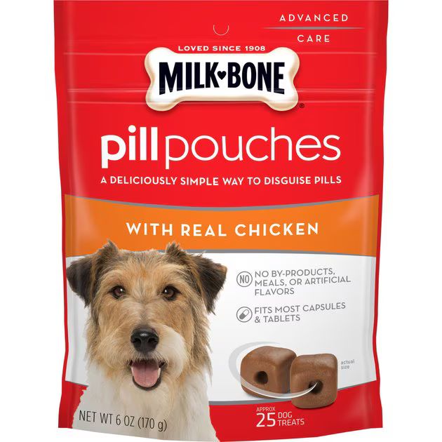 MILK-BONE Pill Pouches with Real Chicken Dog Treats, 6-oz bag - Chewy.com | Chewy.com