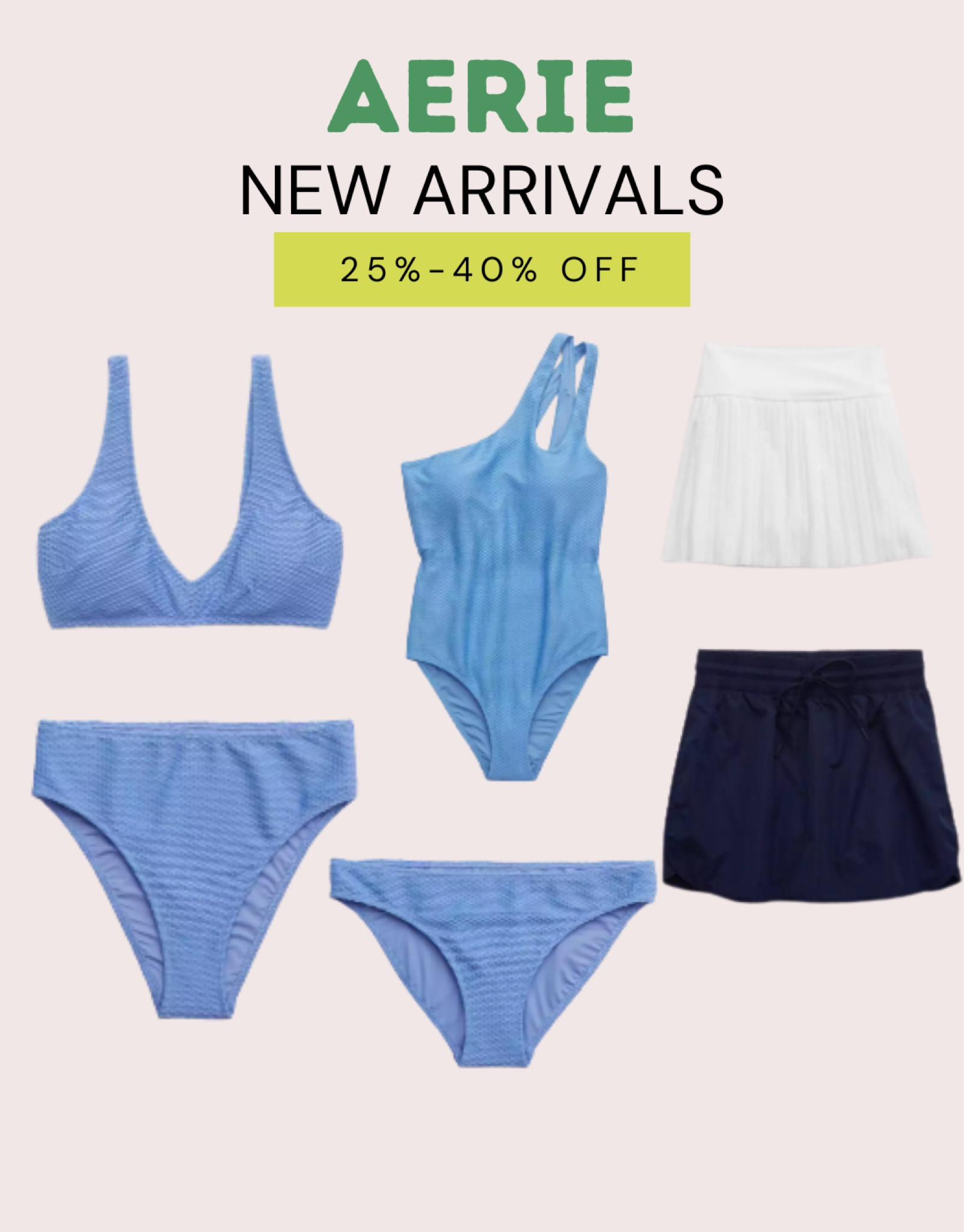Aerie Sale 25%-40% off! 🦋💙

swim, tennis skirt, bathing suit, swimsuit, bikini, one peice swimsuit, high waisted swimsuit, trianle bikini, aerie, aerie swim, 

#bikini #swimsuit #aerie #tennisskirt #onepieceswimsuit

#LTKswim #LTKsalealert #LTKFind