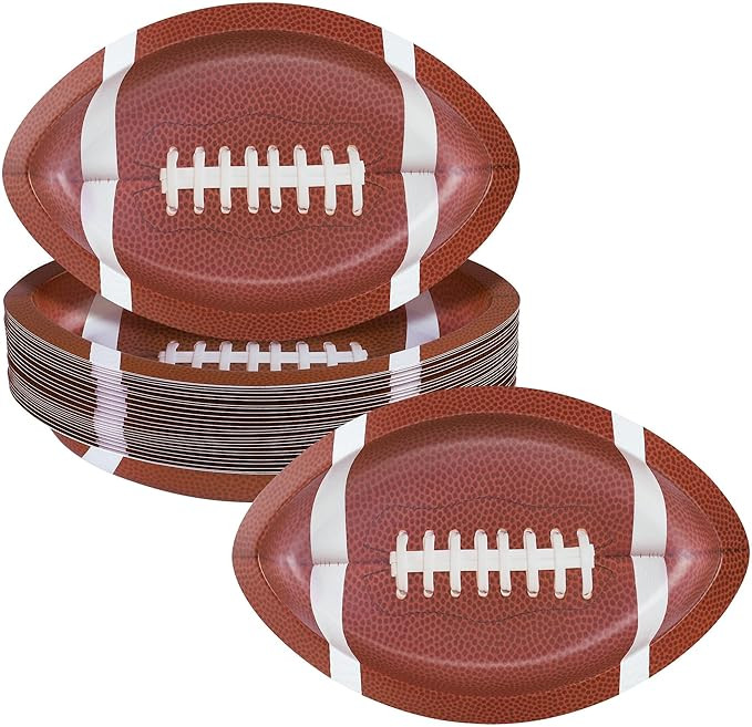 Kochorie 25 Pieces Football Plates 11.5 x 7.5 Inch Football Party Decorations Plastic Serving Tra... | Amazon (US)