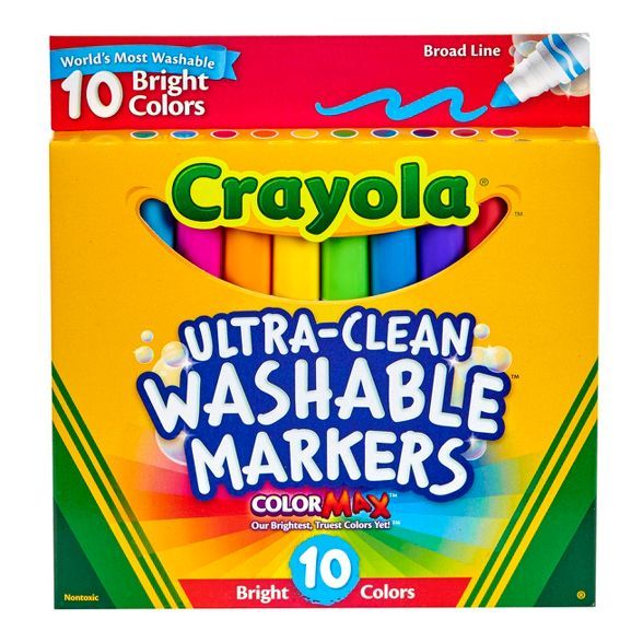 Crayola 10ct Washable Markers Broad Line - Bright Colors | Target