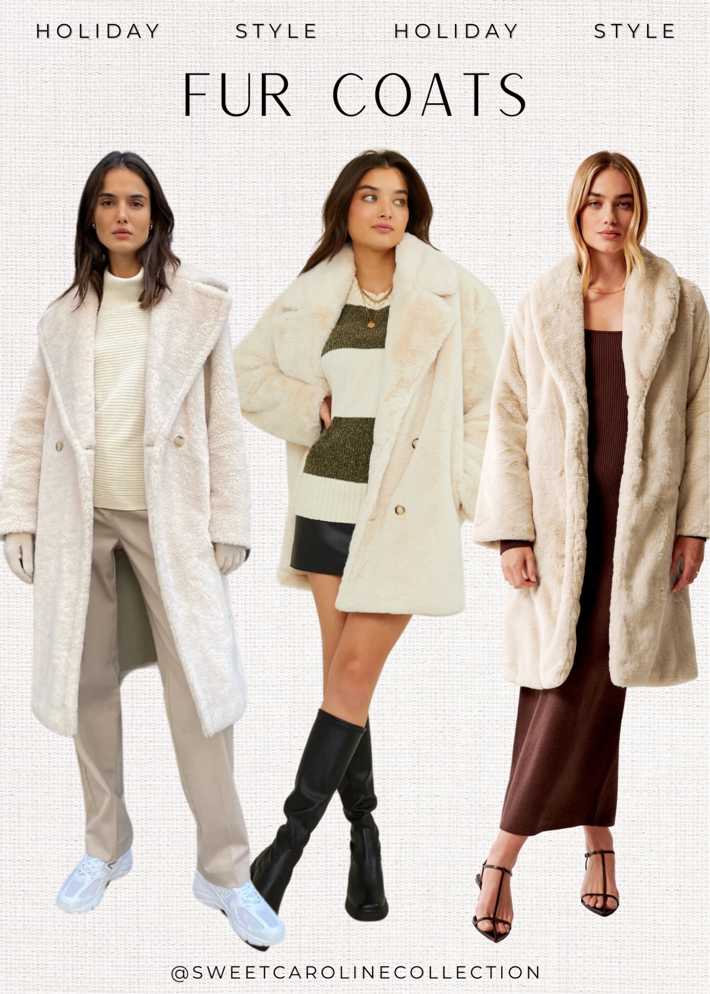 Holiday style ~ Fur Coats

Holiday, winter style, fashion, fur coat, Sherpa coat, Nordstrom, Abercrombie and fitch, aritzia, Anthropologie, mango, saks fifth Avenue, Amazon, coat, jacket, Alo, Ugg, avec Les filles, Venus, express, under 500, under 200, under 100, sale, style, trendy, luxe, best seller, sweet Caroline collection

#LTKstyletip #LTKHoliday #LTKSeasonal