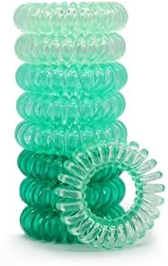 Chaosss Co. 9pcs Spiral Hair Ties, Hair Coils, Coil Hair Ties, Phone Cord Hair Ties, Green | Amazon (US)