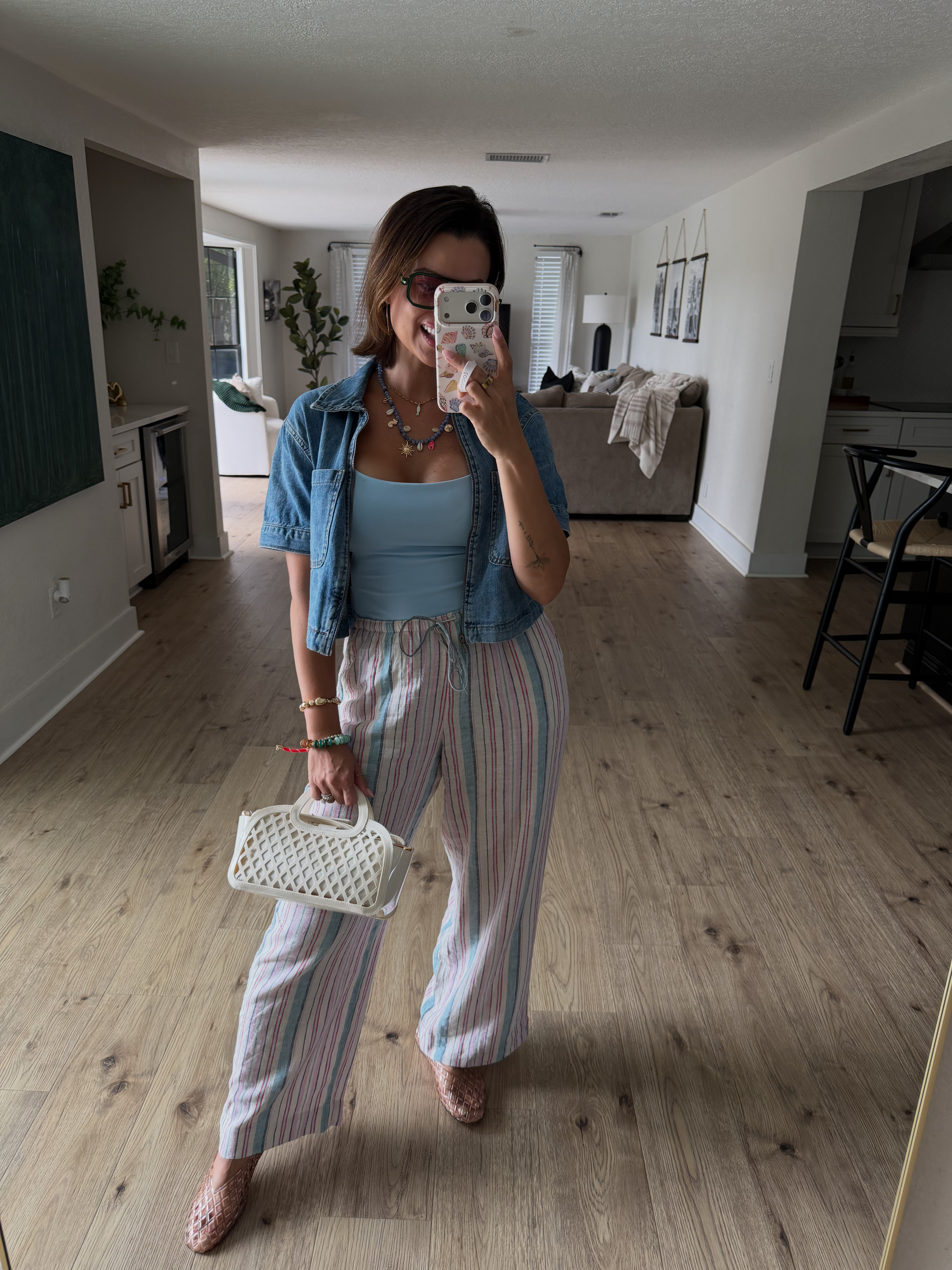 The perfect summer outfit! These linen striped pants are the fun piece my closet needed! ✨  

Mom ootd
Vacation outfit 
Casual summer outfit 
Abercrombie new arrivals

#LTKgrwm #LTKootd #LTKSeasonal
