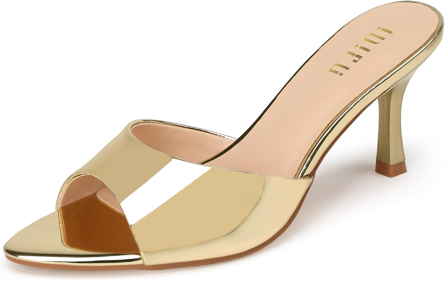 IDIFU Women's Kitten Mule Heels Open Pointed Toe Slip On Heeled Sandals | Amazon (US)