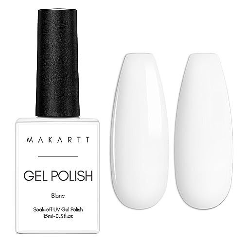 Makartt White Gel Nail Polish 15ml, Soak Off Blanc Gel for UV LED Light, DIY Nail Art, Manicure Designs, Salon & Home Use, Long Lasting and Easy Application | Amazon (US)