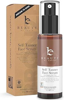Face Tanner Serum - Medium to Dark Sunless Tanner for Face Sunless Tanner with Hyaluronic Acid - ... | Amazon (US)