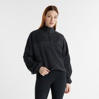 New Balance Women's Polar Fleece Half Zip in Black Cotton Fleece, size Medium | New Balance (UK)