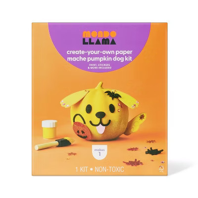 Halloween Craft Embellished Paper Mache Dog Pumpkin Painting Kit - Mondo Llama™ | Target