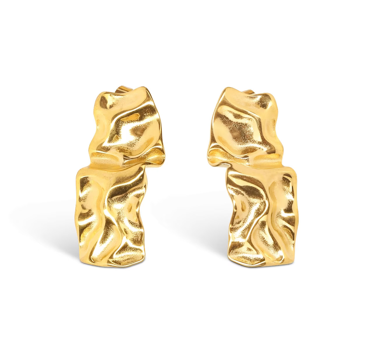 Sakura Statement Irregular Gold Earrings | Wolf & Badger