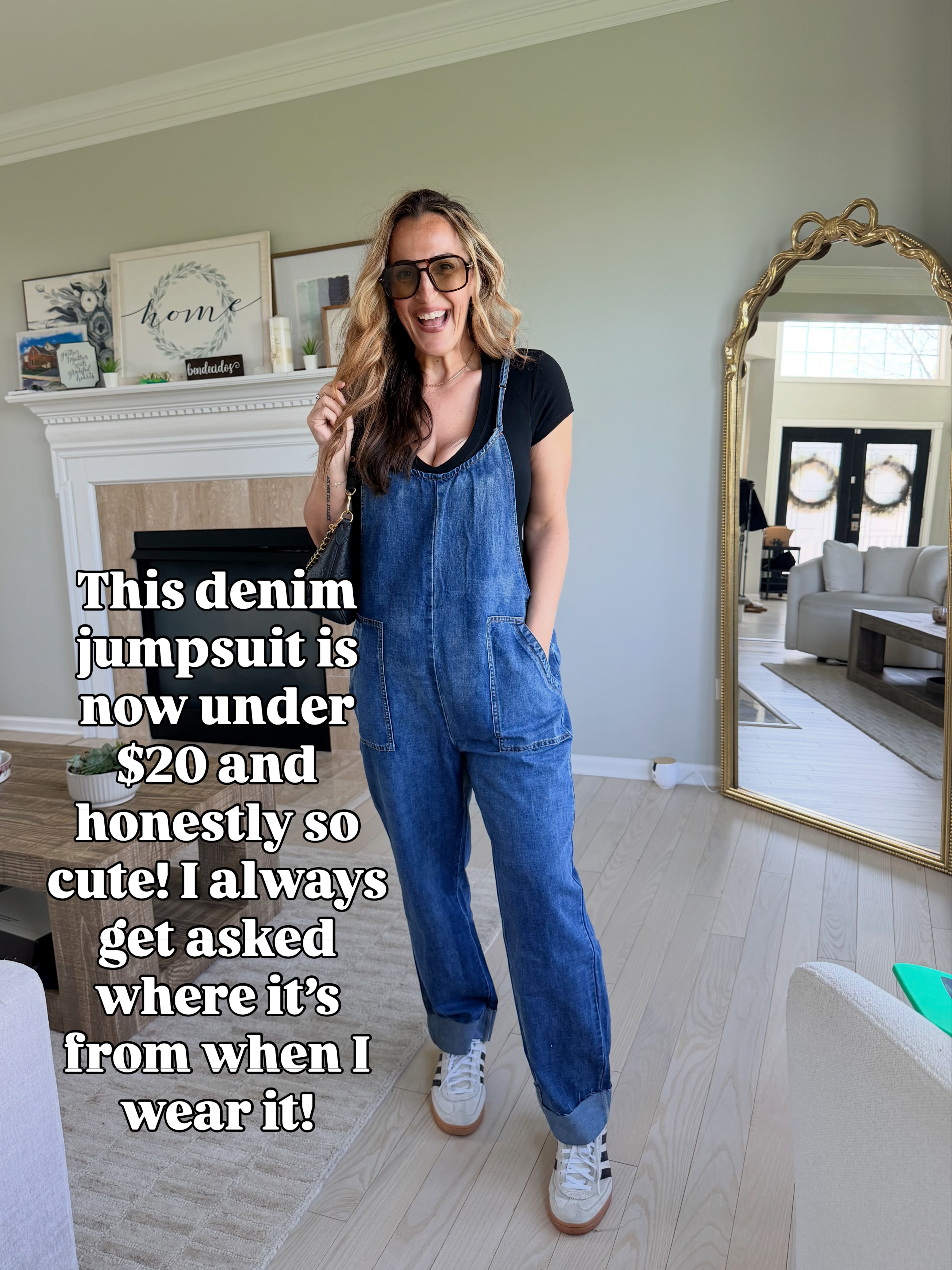 Great transition outfit. Wearing a medium. 
#overalls #transitionoutfit #cuteoutfit #momoutfit
 

 #LTKootd #LTKmomlife #LTKOver40