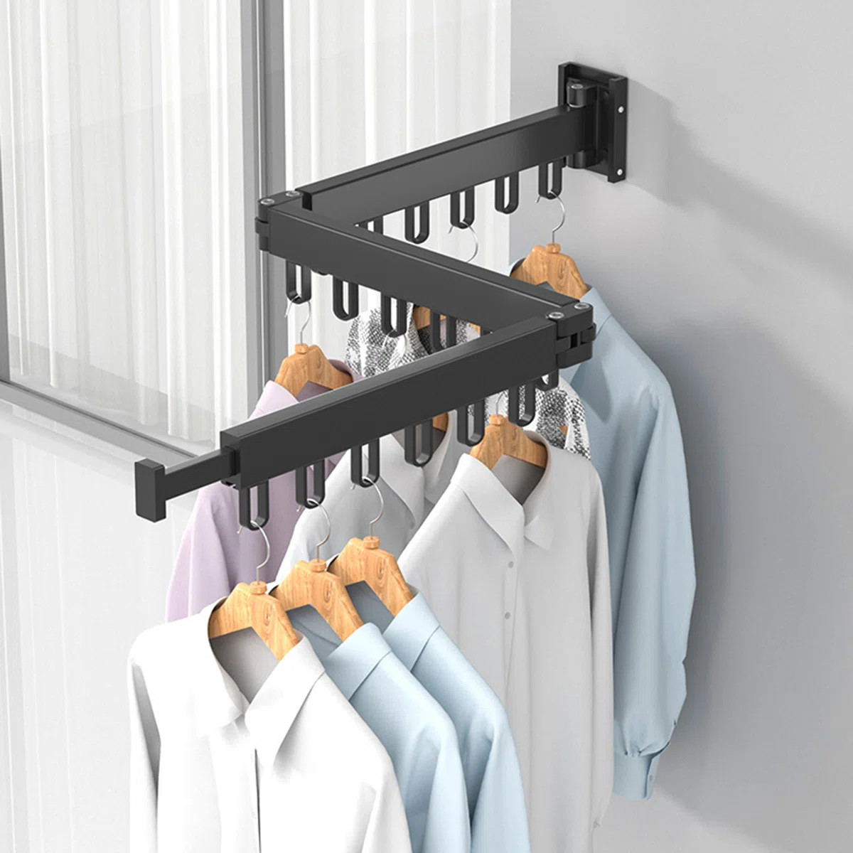Aluminum Foldable Wall-Mounted Drying Rack | Wayfair North America