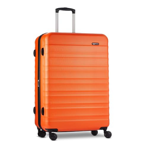 Amazon Basics 30" Hardside Large Checked Luggage, Expandable For Up to 15% More Space, Hardshell Suitcase With Wheels, Scratch-Resistant Surface, Four Multi-directional Wheels, Orange | Amazon (US)