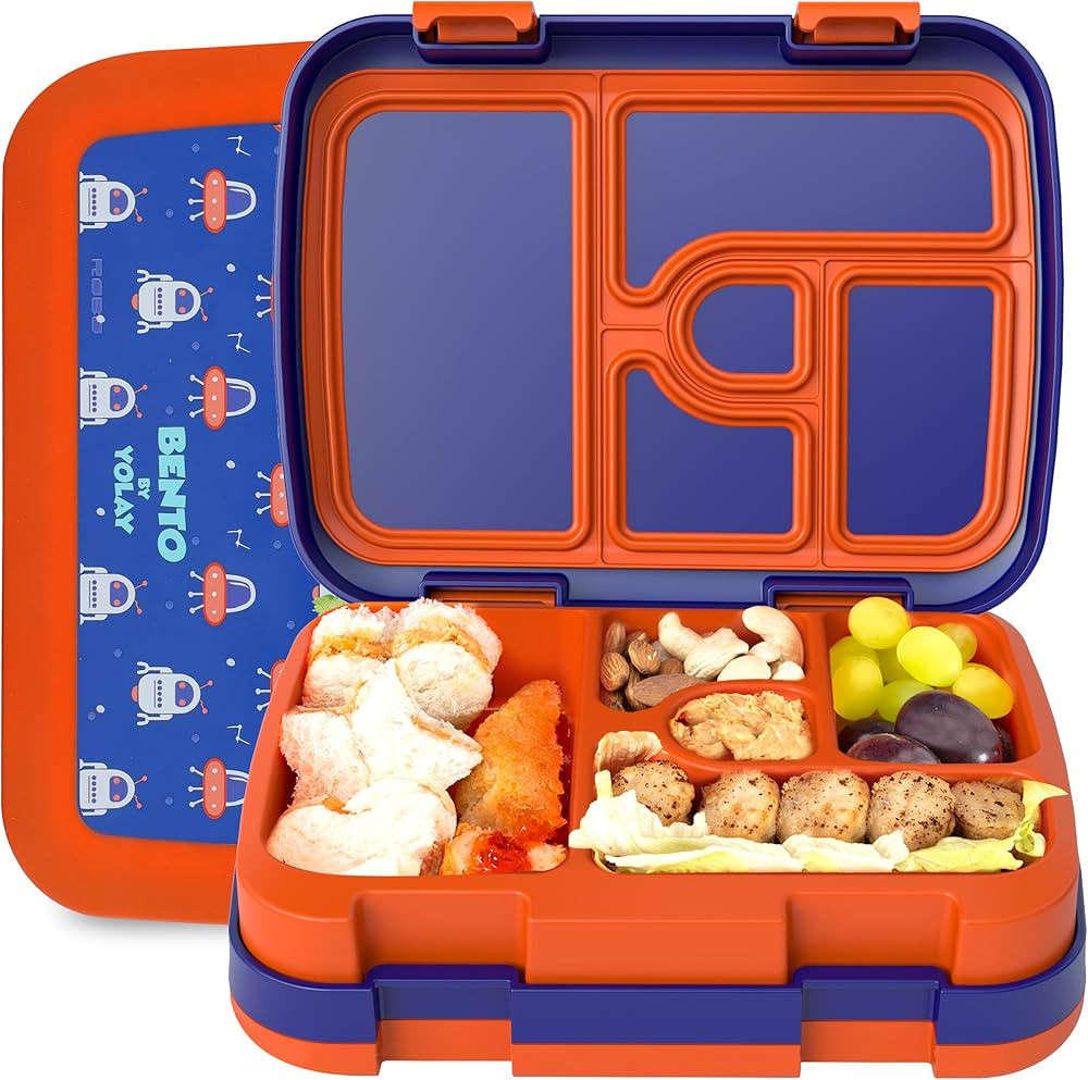 YOLAY Bento Box for Kids Lunch Box Leak-Proof, 5-Compartment Lunch Box Kids for Ages 3-10, Durabl... | Amazon (US)