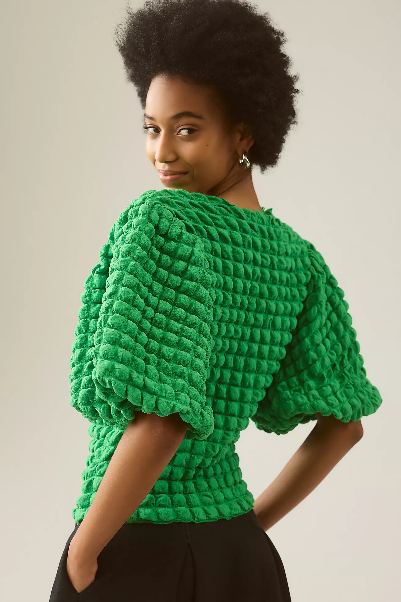 Eri + Ali Textured Puff-Sleeve Top | Anthropologie (US)