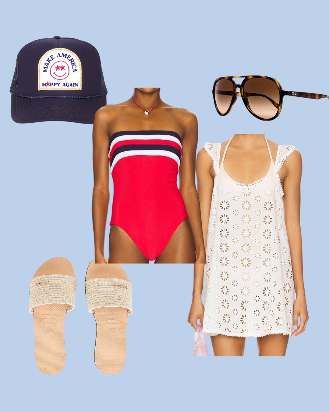 Swimsuit outfit for the 4th❤️

Fourth of July look, 4th of July swim, Patriotic outfit, Red white and blue, Beach day outfit, Poolside fit, Swimsuit inspo, Holiday weekend style, Summer outfit ideas, Cute swimwear, Festive fit, Vacation outfit, Swim coverup, Trendy sunglasses, Summer sandals, All-American style

#LTKSeasonal #LTKSwim #LTKSummerEdit
