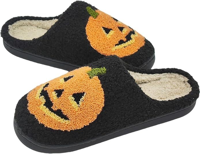 Halloween Pumpkin Slippers for Women Men,Cute Comfy Bedroom Slippers,Home Slippers House Slippers... | Amazon (US)