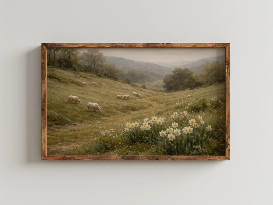 Christian Spring Meadow Frame TV Art, Easter Farmhouse Samsung Frame TV, Digital Download - Etsy | Etsy (US)
