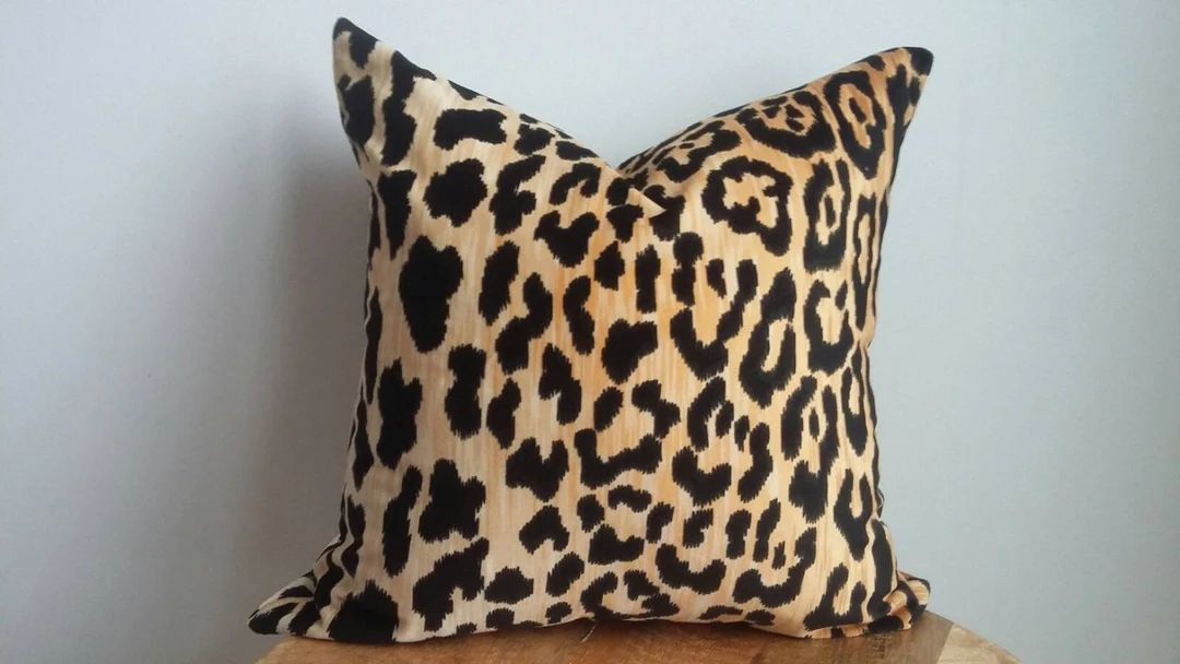 Designer Leopard Animal Print Velvet Pillow Cover Modern Boho - Etsy | Etsy (US)