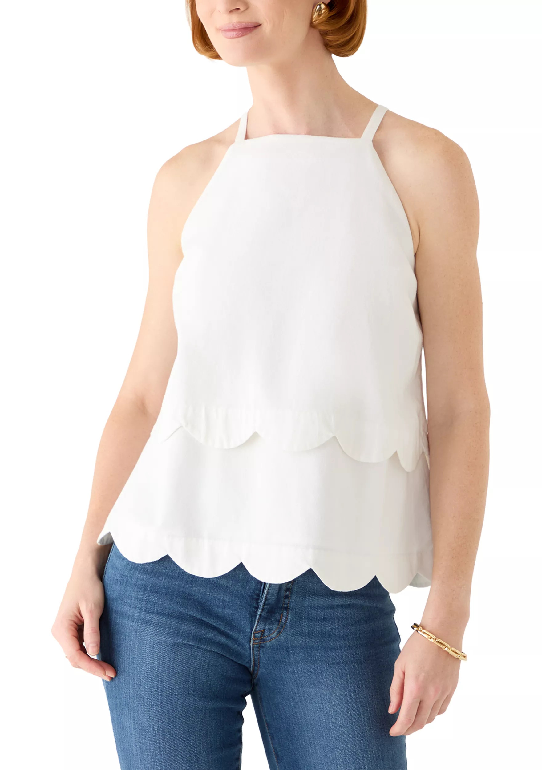 Women's Sleeveless Scallop Tier Top | Belk