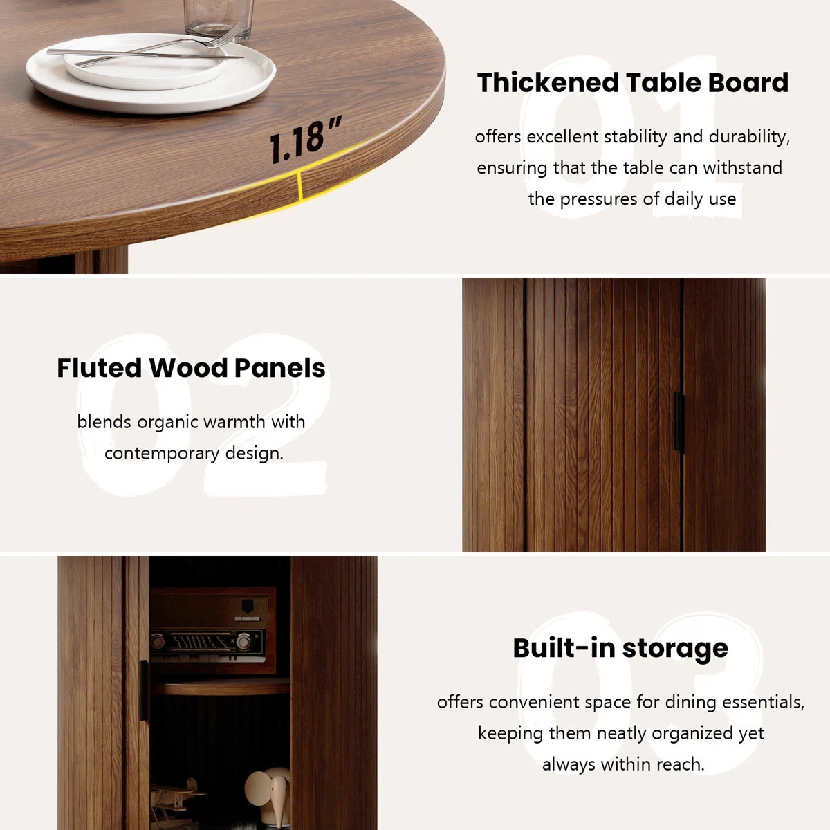 5 Pieces Round Dining Table Sets For 4-6 People | Wayfair North America