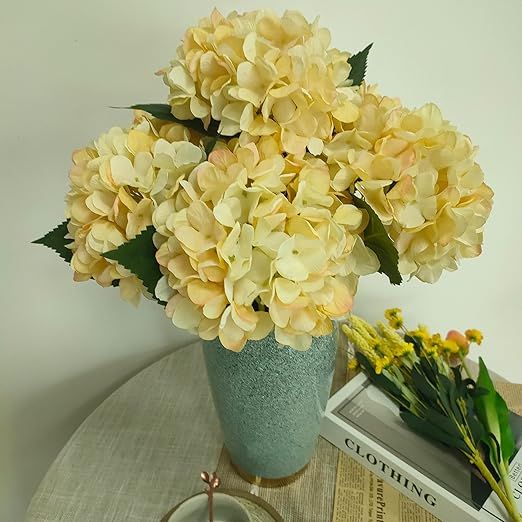 ARTIFIPLANT Hydrangea Artificial Flowers,6 Pcs Faux Hydrangea Flowers,Artificial Hydrangeas Flowe... | Amazon (US)