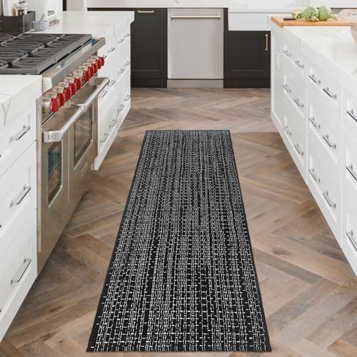 Nailttos Kitchen Runner Rug 2' x 6', Modern Hand Woven Reversible Bohemian Black and White Rug, M... | Amazon (US)