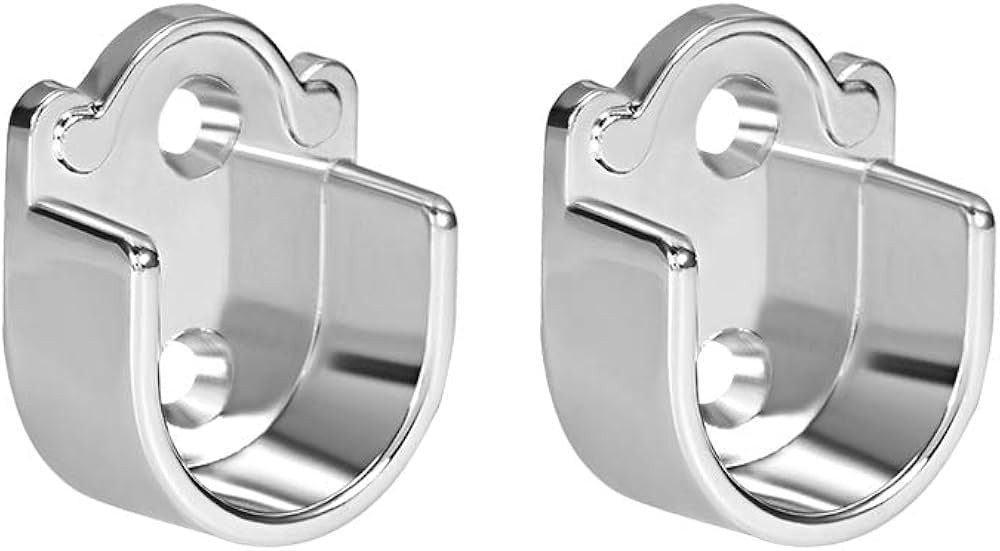 sourcing map 2pcs Zinc Alloy Wardrobe Closet Rod Bracket, Shower Curtain Rod Pole End Supports So... | Amazon (UK)
