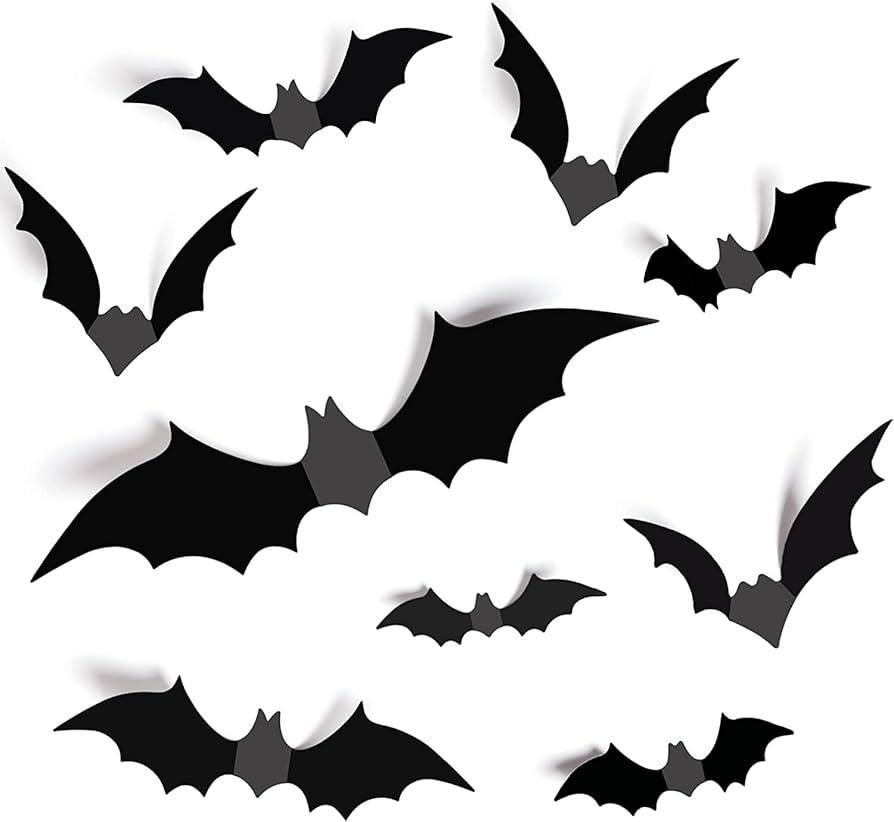 KCDMBUE Halloween Decorations Bats Wall Decor Halloween Party Decorations Indoor Outdoor Hallowee... | Amazon (UK)