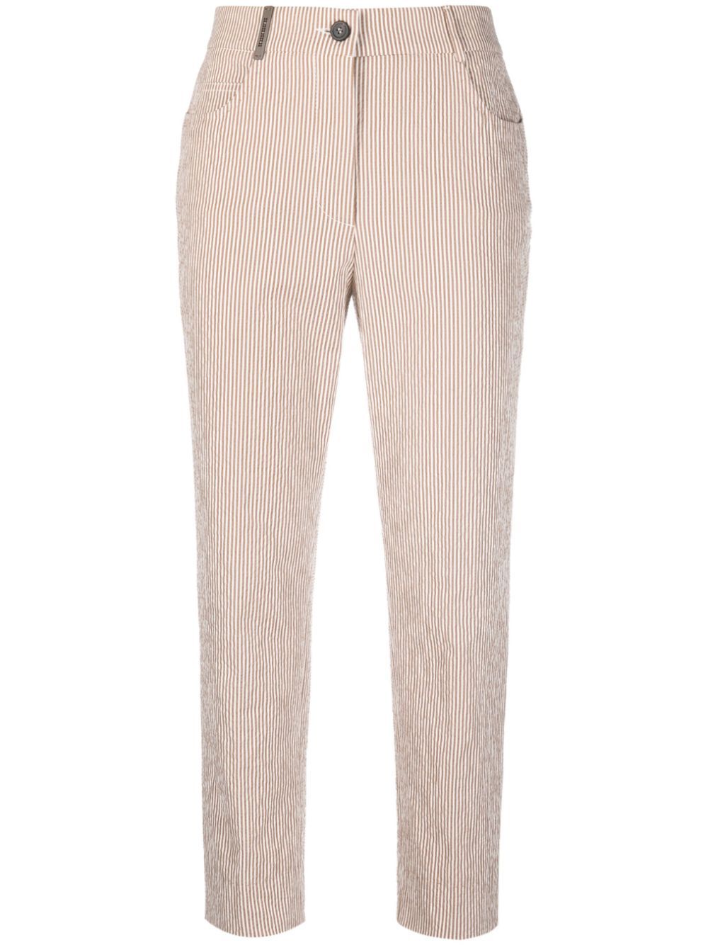 pinstripe cropped trousers | Farfetch Global