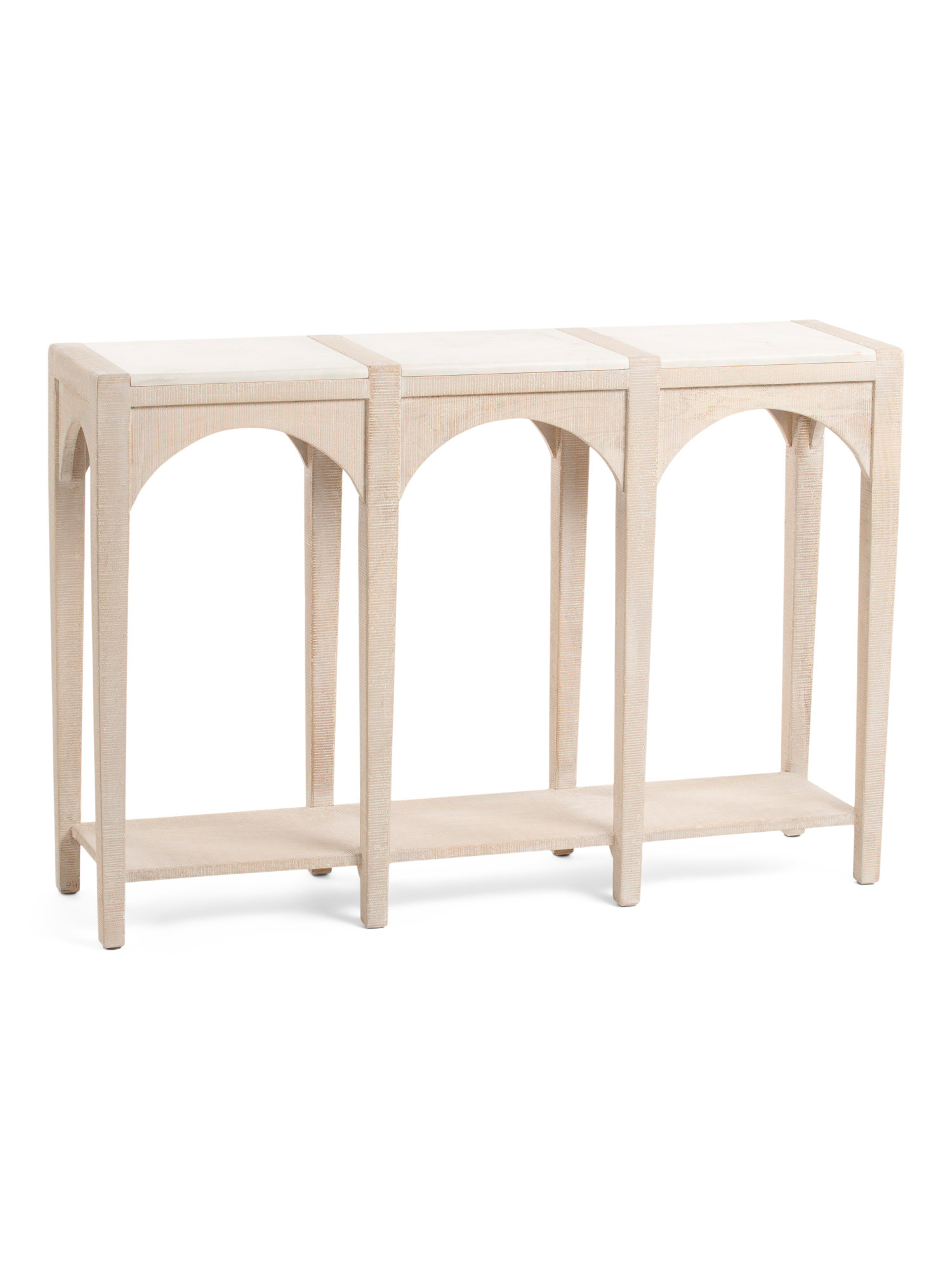 30in Marble Top Arched Wood Console Table | Marshalls