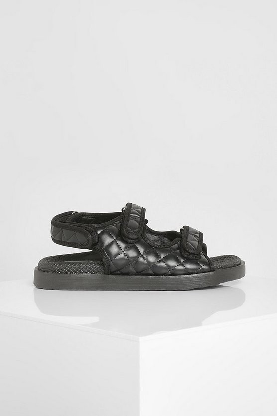 Wide Width Quilted Sporty Dad Sandal | Boohoo.com (US & CA)