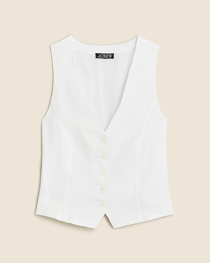 Slim-fit linen vest | J. Crew US