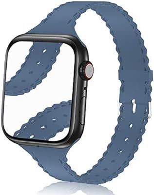 Bandiction Compatible with Apple Watch Bands 38mm 40mm 42mm 44mm Women Slim Thin iWatch Bands Sof... | Amazon (US)