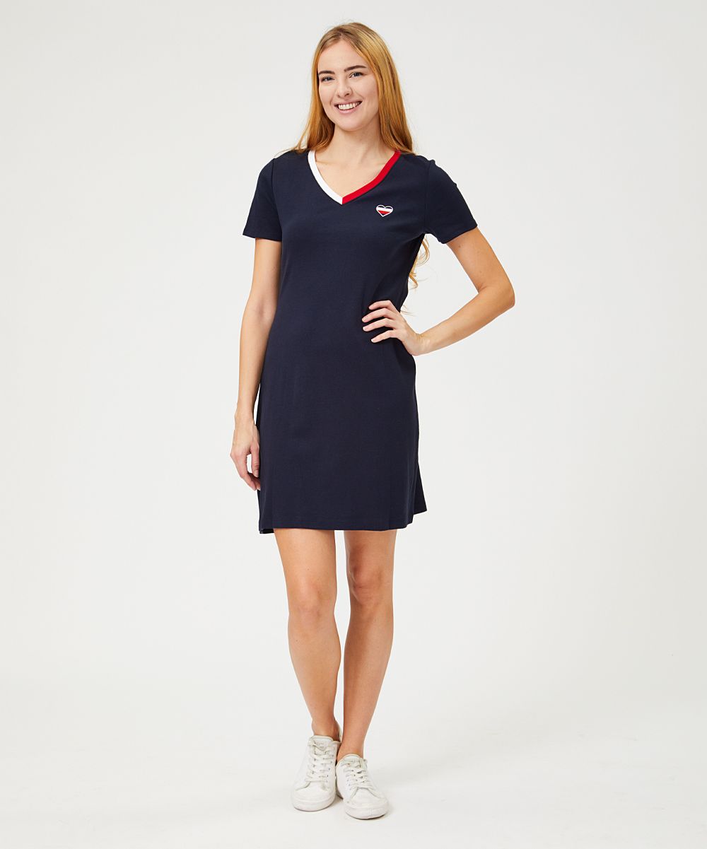 Tommy Hilfiger Women's Tee Shirt Dresses SYZ - Sky Captain Heart V-Neck Dress - Women | Zulily