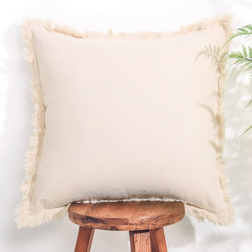NEXHOME PRO Boho Throw Pillow Covers for Couch 26"x26", Handmade Decorative Linen Pillow Covers f... | Amazon (US)