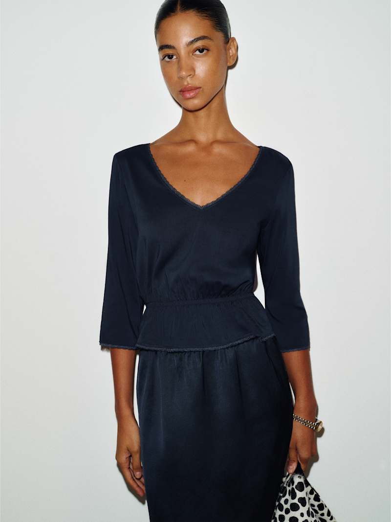 Reformation West Top Blue Medium | Reformation (Global)