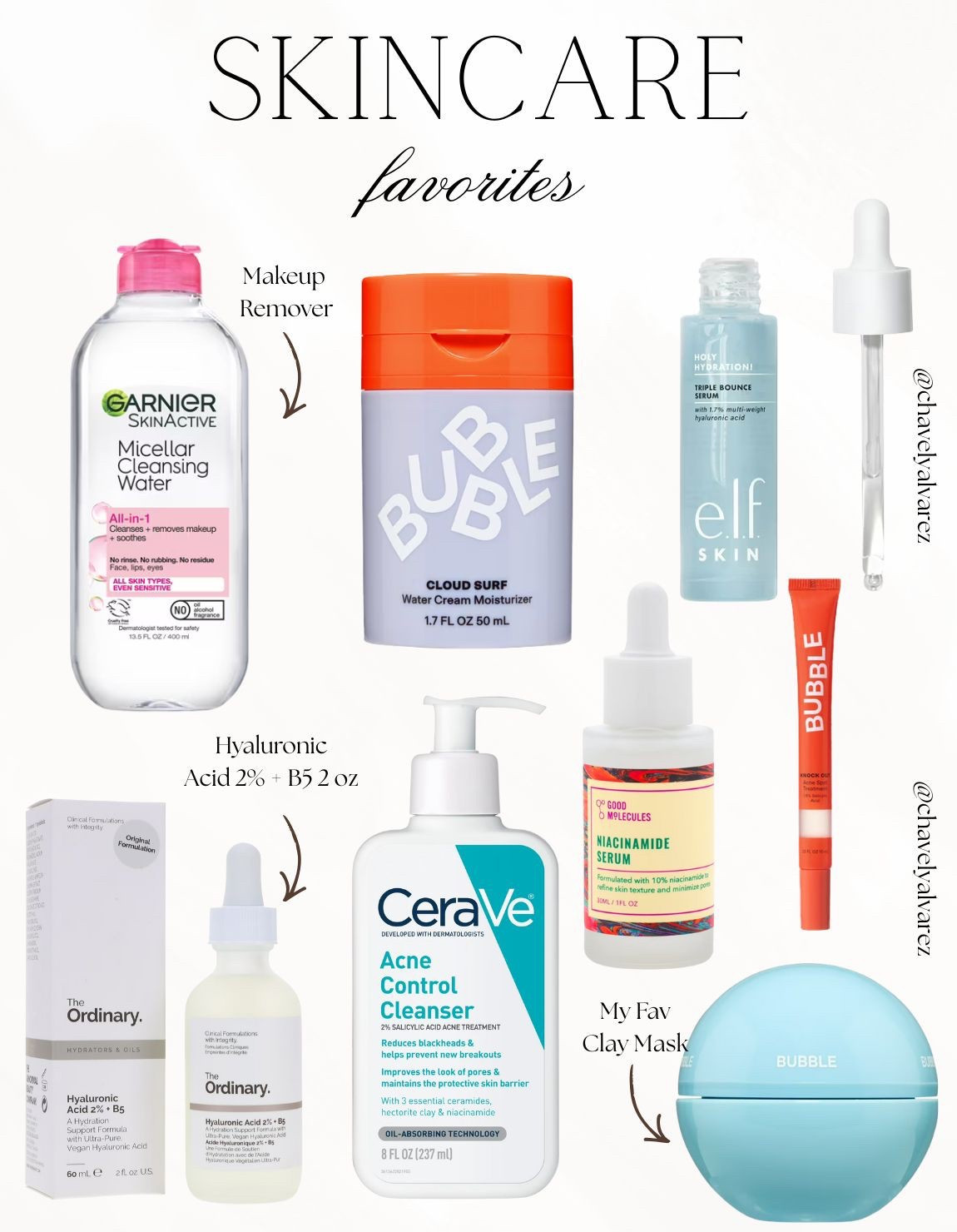 SKINCARE FAVORITES: Glowy Skin, Targeted Treatments, & Daily Essentials! ✨

Achieve your best skin ever with this curated collection of drugstore must-haves under $20! 🫧

We are obsessed with these effective staples: from the gentle Garnier Micellar Water for effortless makeup removal to the CeraVe Acne Control Cleanser for a clear, smooth complexion. Target specific concerns with the Good Molecules Niacinamide Serum to refine texture or The Ordinary Hyaluronic Acid 2% + B5 for ultimate hydration. Finish your routine with a burst of moisture using the Bubble Cloud Surf Water Cream and my favorite deep-cleansing clay mask for a polished, healthy glow!

#SkincareRoutine
#DrugstoreSkincare
#SkincareFavorites
#WalmartFinds
#ClearSkin
#BubbleSkincare
#TheOrdinary
#CeraVe
#GlowySkin
#SelfCare
#BudgetBeauty
#LTKBeauty
#SkincareTips
#HealthySkin
#BeautyHaul


#LTKselfcare #LTKFindsUnder50 #LTKBeauty