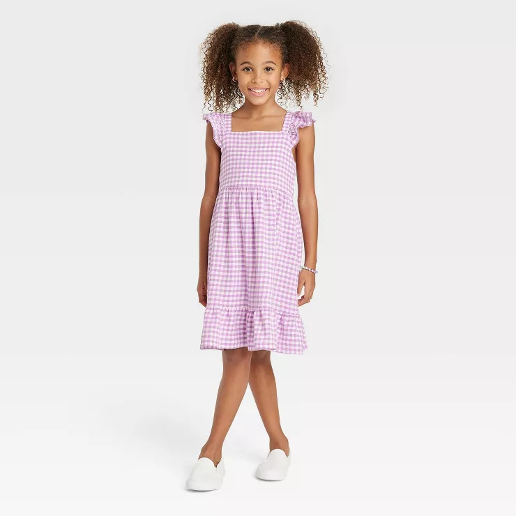 Girls' Flutter Sleeve Dress - Cat & Jack™ | Target