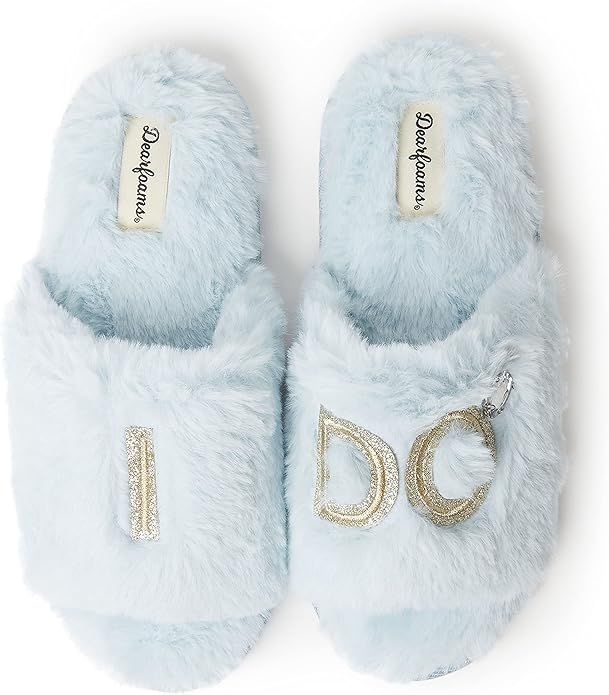 Dearfoams Women's Giftable I Do & I Do Crew Bride Slippers for Weddings and Bachelorette Party | Amazon (US)