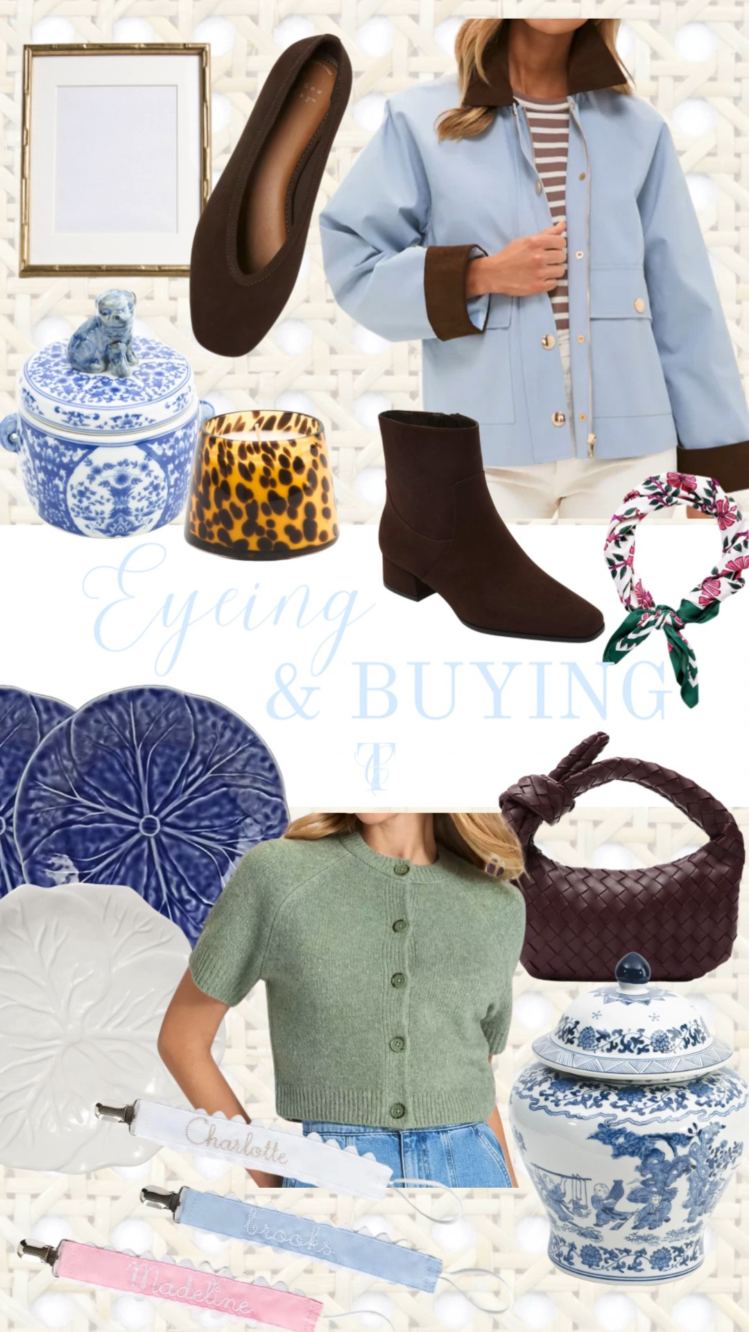 Tuckernuck
Barn Coat
Brown Suede
Suede Flats
Blue and White
Neck Scarf 
Target
Tuckernuck
Chinoserie 
Cabbage Plates 
Personalized Baby Gift 

#LTKFindsUnder100 #LTKStyleTip #LTKHome