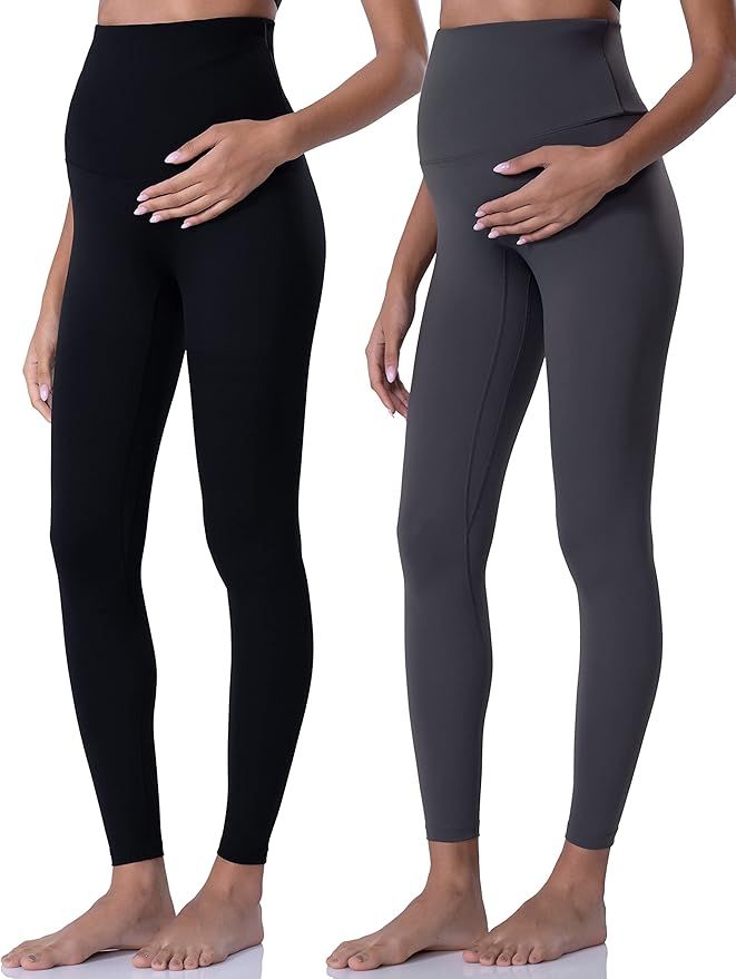 POSHDIVAH Women's Maternity Leggings Over The Belly Pregnancy Yoga Pants Active Wear Workout Legg... | Amazon (US)